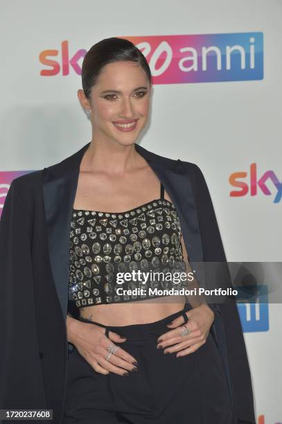 Italian singer and actress Lodovica Comello attends a panel during the 20 Years in Italy Celebration of Sky at the National Roman Museum, Baths of...