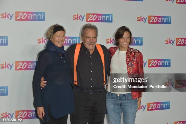 Italian photographer Oliviero Toscani with Kirsti Toscani, Lola Toscani attends a panel during the 20 years attends a panel during the 20 Years in...
