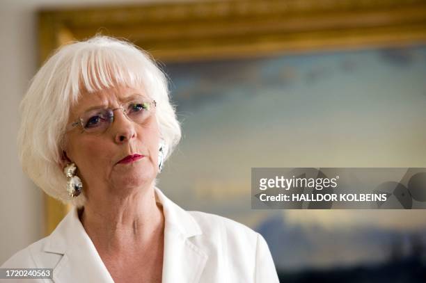 New Icelandic Prime minister Johanna Sigurdardottir is pictured on February 1, 2009 on her arrival in Reykjavik. Crisis-hit Iceland's first woman and...