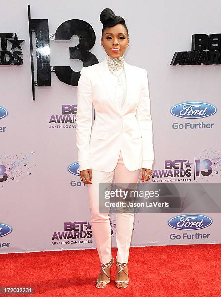 Singer Janelle Monae attends the 2013 BET Awards at Nokia Theatre L.A. Live on June 30, 2013 in Los Angeles, California.