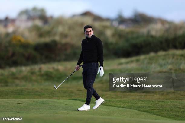Golf Chairman, Yasir Al-Rumayyan walks on the second hole during Day Two of the Alfred Dunhill Links Championship at Carnoustie Golf Links on October...