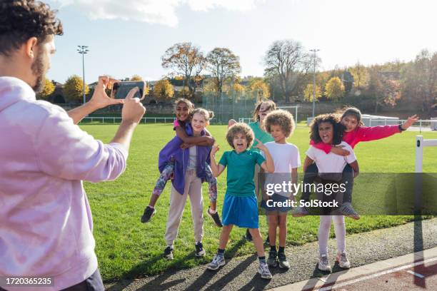 excited for sports day exercise! - athlet stock pictures, royalty-free photos & images