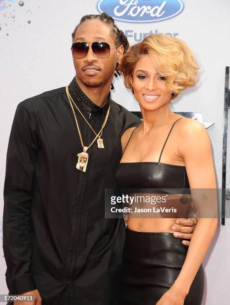 Rapper Future and singer Ciara Harris attend the 2013 BET Awards at Nokia Theatre L.A. Live on June 30, 2013 in Los Angeles, California.