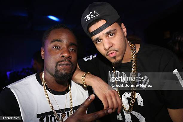 Wale and J. Cole attend BET Post Party at SupperClub Los Angeles on June 30, 2013 in Los Angeles, California.