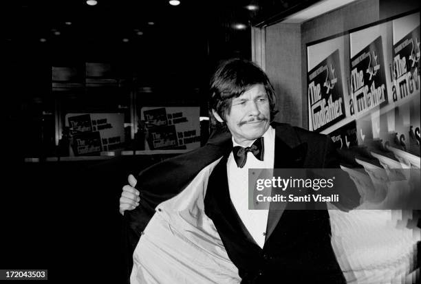 Actor Charles Bronson attending the premiere of the Godfather on March 14,1972 in New York, New york.