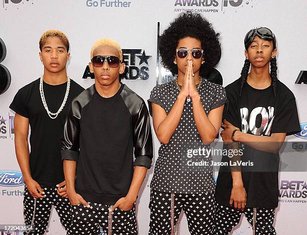 Roc Royal, Prodigy, Princeton and Ray Ray of Mindless Behavior attend the 2013 BET Awards at Nokia Theatre L.A. Live on June 30, 2013 in Los Angeles,...