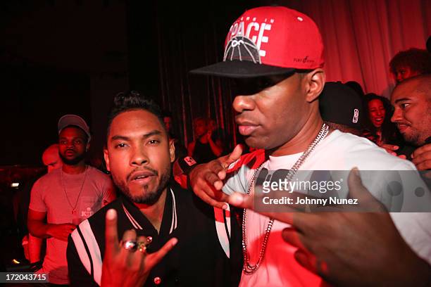 Miguel and DJ Whoo Kid attend BET Post Party at SupperClub Los Angeles on June 30, 2013 in Los Angeles, California.
