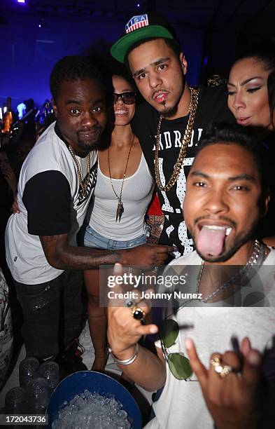 Wale, Elle Varner, J. Cole, Bridget Kelly and Miguel attends BET Post Party at SupperClub Los Angeles on June 30, 2013 in Los Angeles, California.