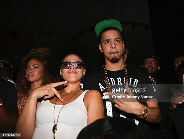 Elle Varner and J. Cole attend BET Post Party at SupperClub Los Angeles on June 30, 2013 in Los Angeles, California.