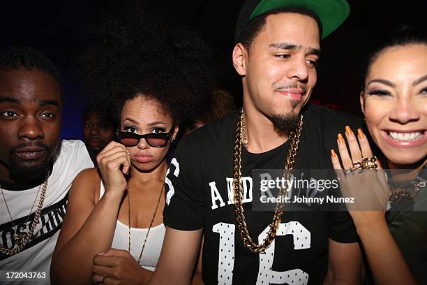 Wale, Elle Varner, J. Cole and Bridget Kelly attend BET Post Party at SupperClub Los Angeles on June 30, 2013 in Los Angeles, California.