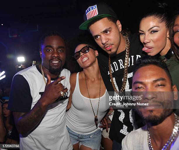 Wale, Elle Varner, J. Cole, Bridget Kelly and Miguel attends BET Post Party at SupperClub Los Angeles on June 30, 2013 in Los Angeles, California.