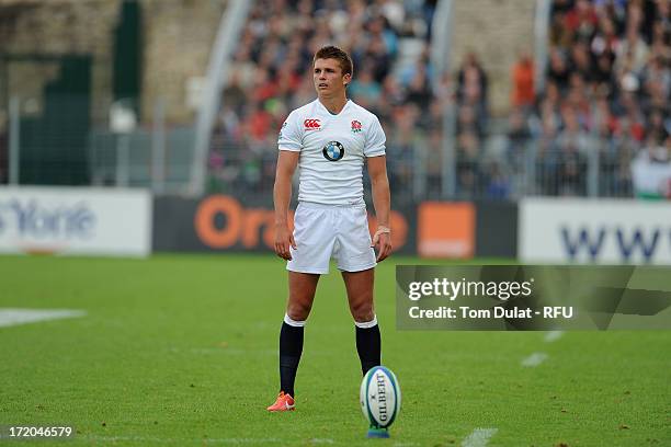 Henry Slade of England in action during the IRB Junior World Championship Final match between England U20 and Wales U20 at Stade de la Rabine on June...