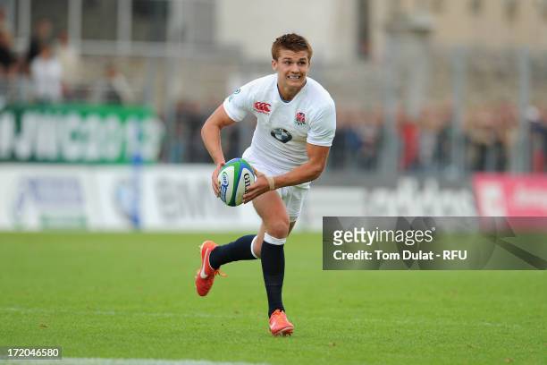Henry Slade of England in action during the IRB Junior World Championship Final match between England U20 and Wales U20 at Stade de la Rabine on June...