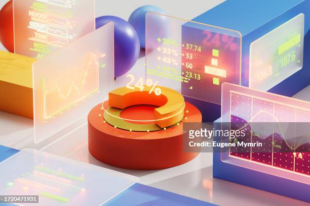 digital finance evolution. innovative fintech technology. visualizing financial investment. stock market trading monitor - statistics stock pictures, royalty-free photos & images