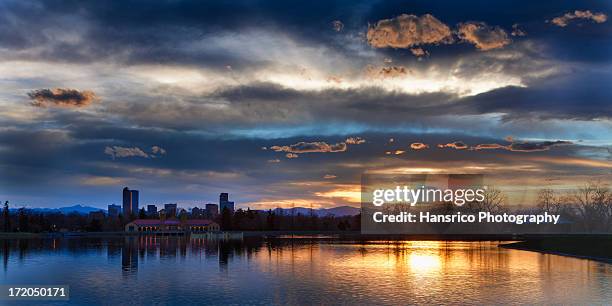 city park sunset - denver city stock pictures, royalty-free photos & images