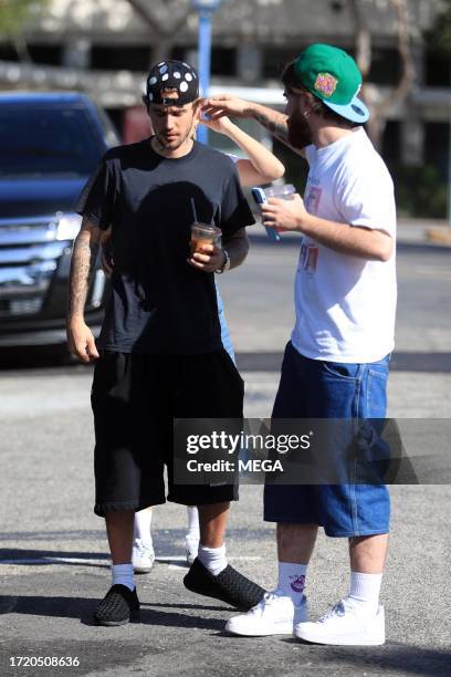 Justin Bieber is seen out and about on October 12, 2023 in Los Angeles, California.