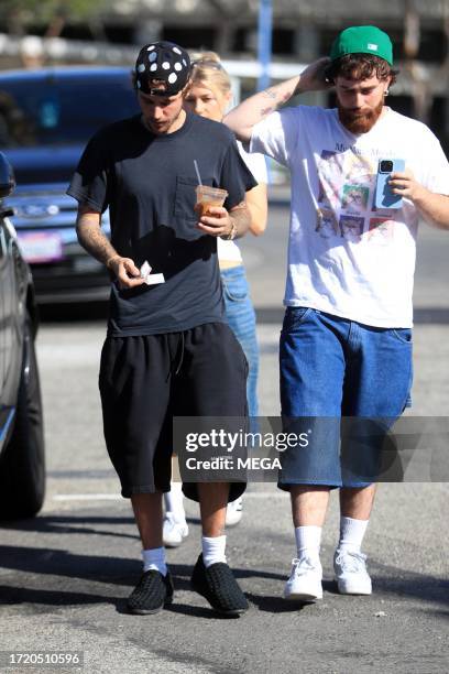 Justin Bieber is seen out and about on October 12, 2023 in Los Angeles, California.