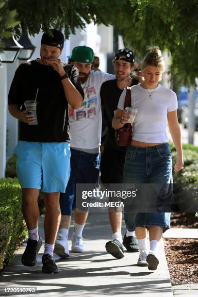 Justin Bieber is seen out and about on October 12, 2023 in Los Angeles, California.