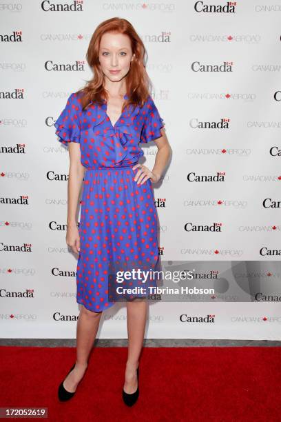 Lindy Booth attends the 2013 Canada Day in LA party at Wokano restaurant on June 30, 2013 in Santa Monica, California.