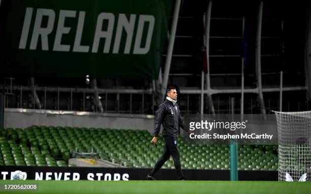 Dublin , Ireland - 12 October 2023; Manager Gus Poyet during a Greece training session at the Aviva Stadium in Dublin