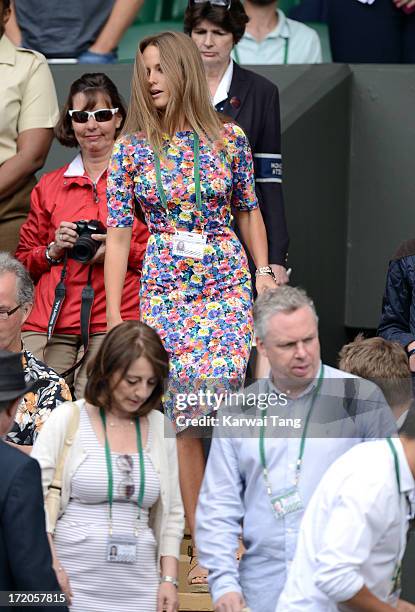 Kim Sears arrives for the Mikhail Youzhny vs Andy Murray match on Day 7 of the Wimbledon Lawn Tennis Championships at the All England Lawn Tennis and...