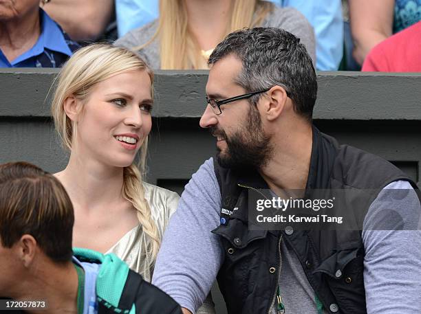 Natasha Bedingfield and husband Matt Robinson attends the Serena Williams vs Sabine Lisicki match on Day 7 of the Wimbledon Lawn Tennis Championships...