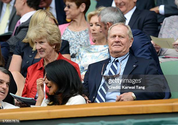 Jack Nicklaus attends on Day 7 of the Wimbledon Lawn Tennis Championships at the All England Lawn Tennis and Croquet Club at Wimbledon on July 1,...