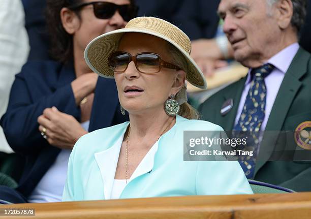 Princess Michael of Kent attends on Day 7 of the Wimbledon Lawn Tennis Championships at the All England Lawn Tennis and Croquet Club at Wimbledon on...