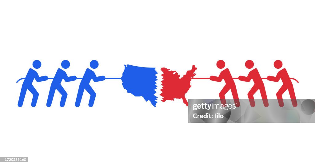 Tauziehen USA Politik Politische Spaltung