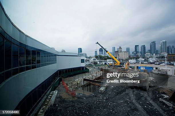 Pedestrian tunnel is under construction at Billy Bishop Toronto City Airport in Toronto, Ontario, Canada, on Friday, June 28, 2013. Porter Airlines...