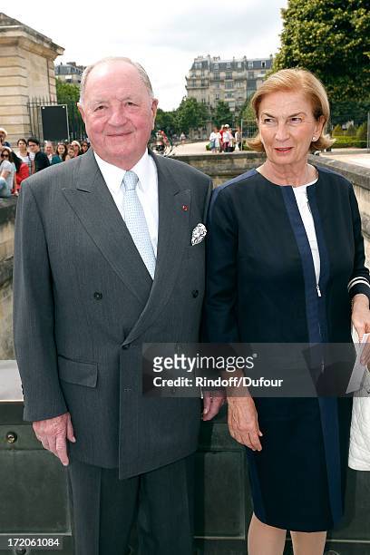Baron and Baronnes Albert Frere arriving at the Christian Dior show as part of Paris Fashion Week Haute-Couture Fall/Winter 2013-2014 at on July 1,...