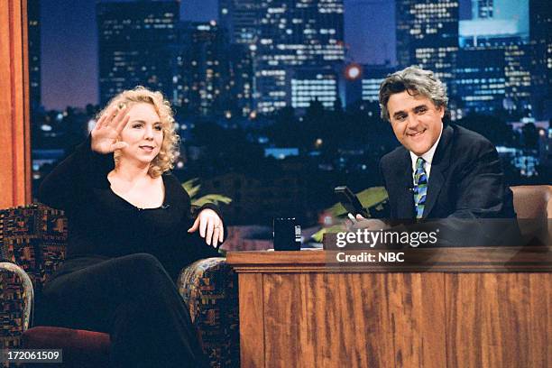 Episode 662 -- Pictured: Actress Brett Butler during an interview with host Jay Leno on April 4, 1995 --