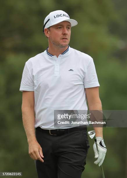 Jonas Blixt of Sweden follows his shot from the fourth tee during the second round of the Sanderson Farms Championship at The Country Club of Jackson...