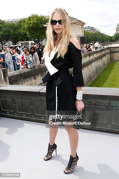 Model Tanya Dziahileva arriving at the Christian Dior show as part of Paris Fashion Week Haute-Couture Fall/Winter 2013-2014 at on July 1, 2013 in...