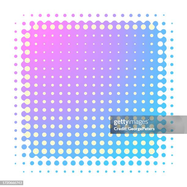 stockillustraties, clipart, cartoons en iconen met square shape half tone background - bottone