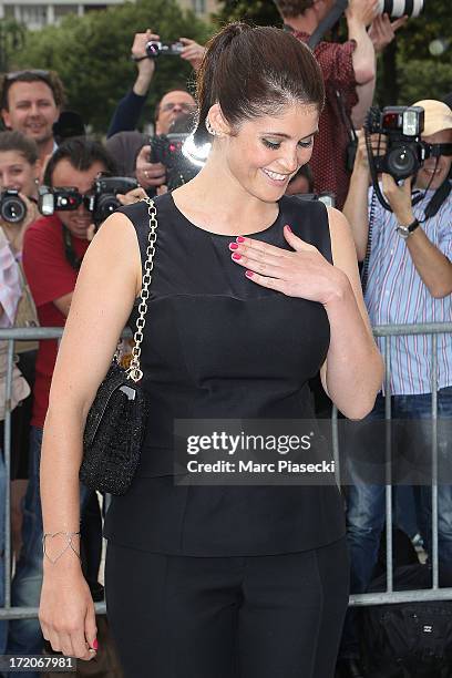 Gemma Arterton arrives to attend the Christian Dior show as part of Paris Fashion Week Haute Couture Fall/Winter 2013-2014 at on July 1, 2013 in...