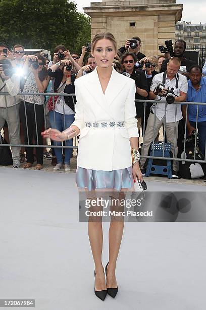 Olivia Palermo arrives to attend the Christian Dior show as part of Paris Fashion Week Haute Couture Fall/Winter 2013-2014 at on July 1, 2013 in...