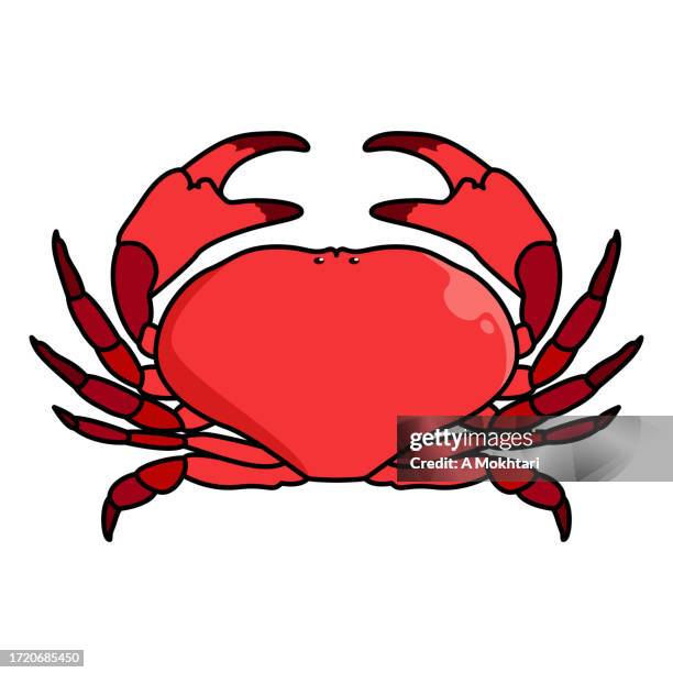 stockillustraties, clipart, cartoons en iconen met crab illustration. - blauwe zwemkrab