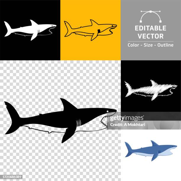 open mouth shark icon. - spoiler stock illustrations