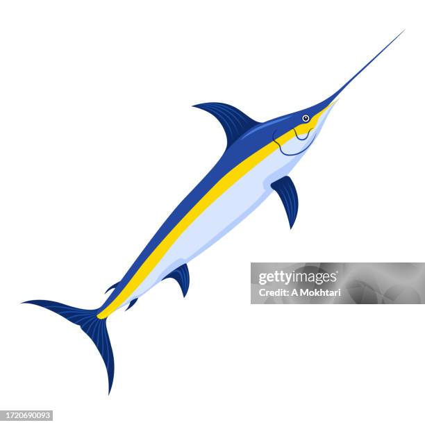 swordfish illustration. - swordfish stock illustrations stock illustrations