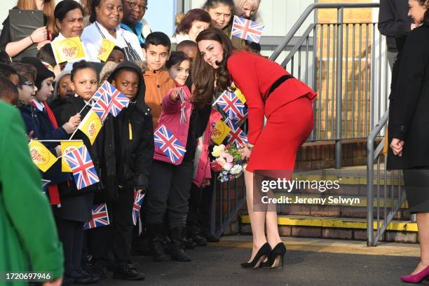 The Duke And Duchess Of Cambridge At The Mitchell Brook Primary School In Brent Today. 06-February-2017