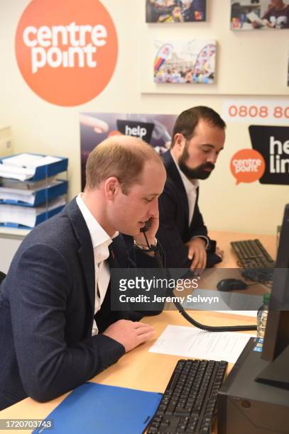 The Duke Of Cambridge Visits The Mix Today - Prince William Has Launched The Centrepoint Helpline As It Was Hailed A 'Major Step' Towards Ending...