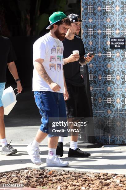 Justin Bieber is seen on October 12, 2023 in Los Angeles, California.