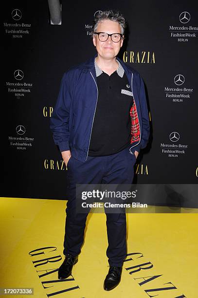 Rolf Scheider attends the Mercedes-Benz Fashion Week Berlin Spring/Summer 2014 Preview Show by Grazia at the Brandenburg Gate on July 1, 2013 in...