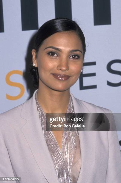 Lara Dutta attends AmFAR "An Evening on Ellis Island" Benefit Gala on June 21, 2000 at the Immigration Museum on Ellis Island in New York City.