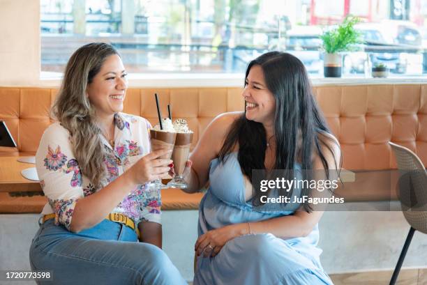 two friends toasting with milk shake - milkshake stock pictures, royalty-free photos & images