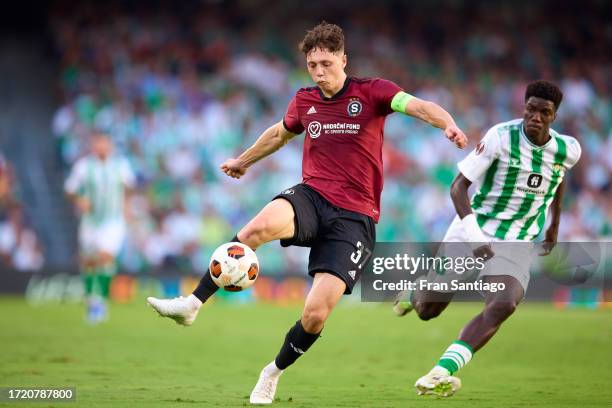 Ladislav Krejčí of Sparta Praha in action during the UEFA Europa League Group C match between Real Betis and Sparta Praha at Estadio Benito...