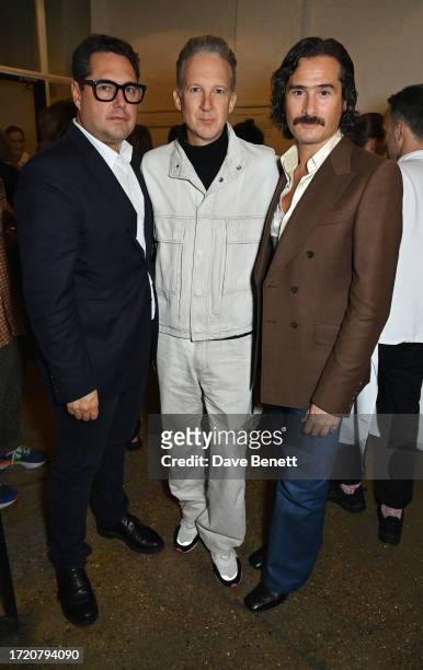 Burberry CMO Rod Manley, Jefferson Hack and Ben Cobb attend a dinner at St. John, Smithfield to celebrate Sarah Lucas' exhibition "Happy Gas" at Tate...