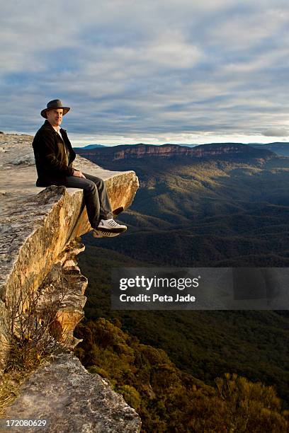 flat rock - wentworth falls - peta jade stock pictures, royalty-free photos & images