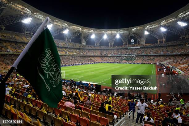 General view inside the stadium is seen prior to the Saudi Pro League match between Al-Ittihad and Al-Ahli at King Abdullah Sports City on October...